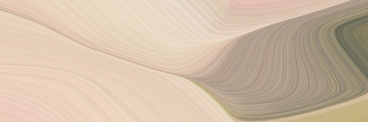 Poster - abstract surreal header with pastel gray, baby pink and pastel brown colors. fluid curved flowing waves and curves for poster or canvas