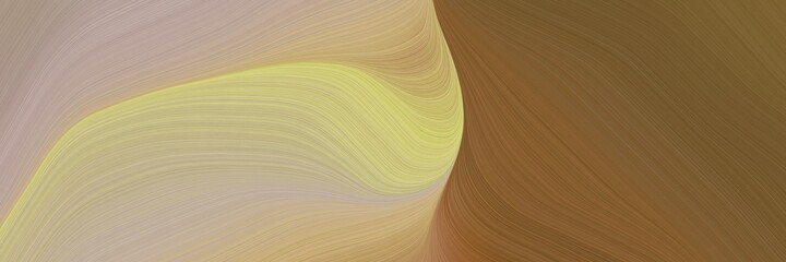 Aufkleber - abstract colorful horizontal header with tan, brown and pastel brown colors. fluid curved flowing waves and curves for poster or canvas