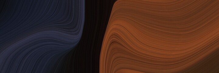 Aufkleber - abstract dynamic designed horizontal header with very dark pink, very dark blue and saddle brown colors. fluid curved flowing waves and curves for poster or canvas