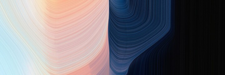 Leinwandbilder - abstract artistic banner design with pastel gray, very dark blue and slate gray colors. fluid curved flowing waves and curves for poster or canvas