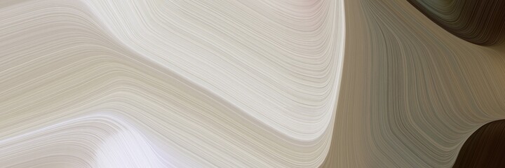 Poster - abstract modern header design with pastel gray, very dark green and pastel brown colors. fluid curved lines with dynamic flowing waves and curves for poster or canvas