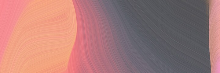 Poster - abstract colorful horizontal header with dark salmon, dim gray and old lavender colors. fluid curved lines with dynamic flowing waves and curves for poster or canvas