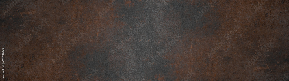 Grunge rusty dark metal stone background texture banner panorama - obrazy, fototapety, plakaty 