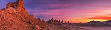 Scenic View Of Trona Pinnacles During Sunset