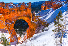 Natural Arch Bridge In Bryce Canyon National Park, Utah