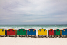 Colorful Beach Houses On Muizenberg Beach, Cape Town, South Africa