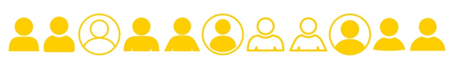 Wall Mural - user icon yellow | avatar illustration | client symbol | member profile logo | login head sign | iso