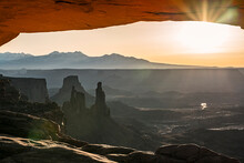 View Of Mesa Arch During Sunset