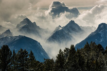 View Of Snowstorm In Grand Teton National Park