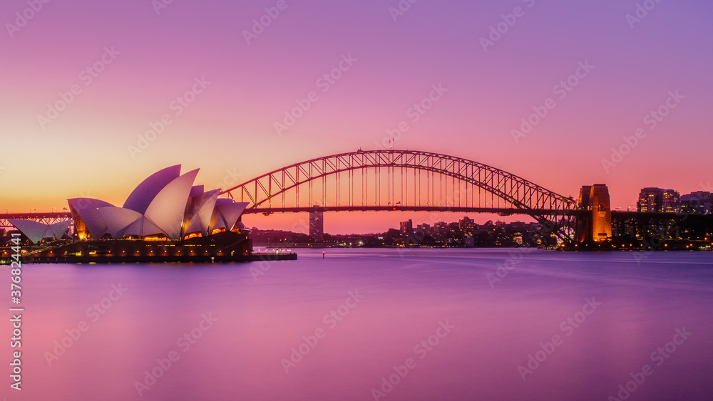 sydney harbour bridge at sunset Stock Photo | Adobe Stock