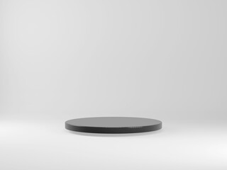 Wall Mural - levitation podium black on white background. 3d rendering. place for product