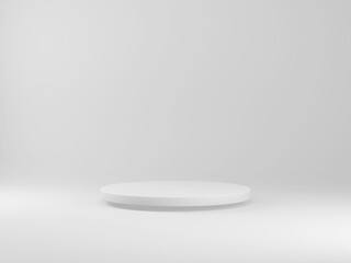 Wall Mural - levitation podium white on white background. 3d rendering. place for product
