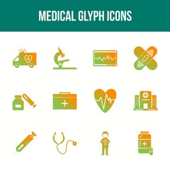 Wall Mural - Unique Medical Glyph icon set