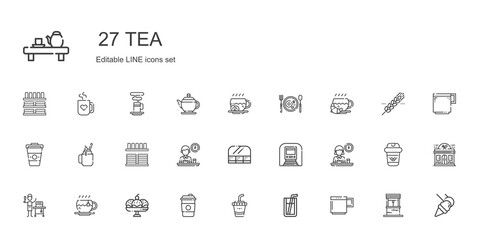 Wall Mural - tea icons set