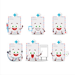 Poster - Doctor profession emoticon with standard envelope cartoon character