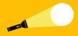 © MarkRademaker - Flashlight, electric torch projection spotlight. Brain lamps idea concept. Flat vector light bulb sign ideas. Brilliant Flashlights lightbulb.