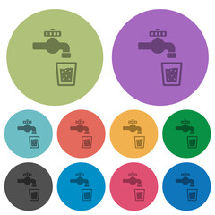 Poster - Drinking water color darker flat icons