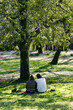 © Raquel BP - Young couple sitting in a park - Santiago de Compostela, Galicia, Spain