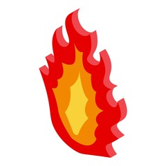 Sticker - Burn fire flame icon. Isometric of burn fire flame vector icon for web design isolated on white background