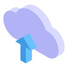 Outsource upload cloud icon. Isometric of outsource upload cloud vector icon for web design isolated on white background