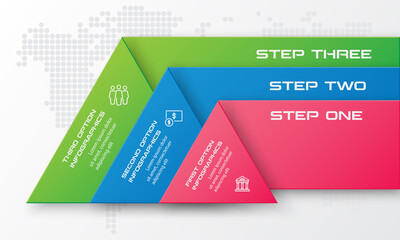 Business concept design with triangle and 3 options,Infographic template can be used for presentation,Vector illustration.