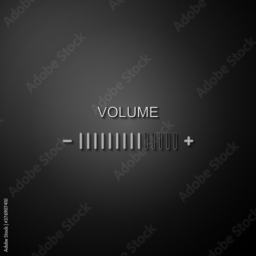 Fotomural Silver Volume adjustment icon isolated on black background