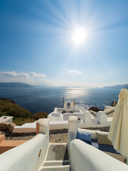 Wall Mural - Church in Oia on Santorini island