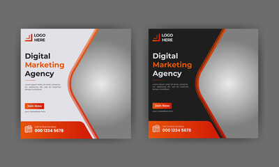 Wall Mural - Digital business marketing social media post banner or square flyer design.
