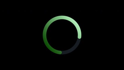 Wall Mural - loading circle icon animation rotating on a black background, with changing colour gradients