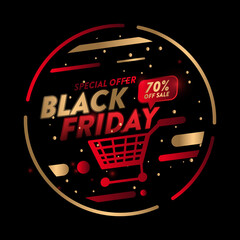 Wall Mural - Sale poster of black friday design template vector illustration