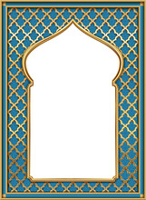 Cover Postcard Golden Oriental Vintage Arch Frame