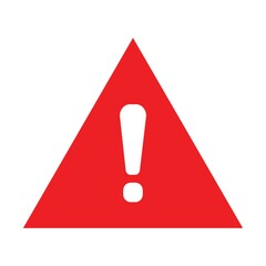 Caution Warning Sign Sticker. Red color danger sign, warning sign, attention sign. Editable vector stroke