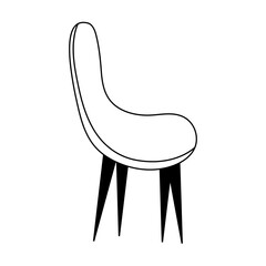 Sticker - chair furniture comfort isolated icon line style