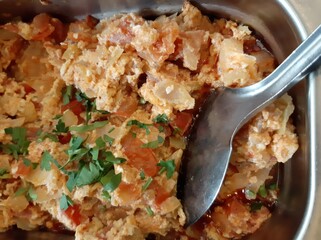 delicious meat vegetable dish on plate