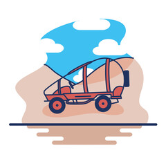 Wall Mural - Isolated nazca Peru landscape travel icon- Vector