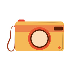 Canvas Print - yellow photo camera digitally flat icon style