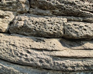 Closeup of the Rocks in Mushroom State Park in Kansas