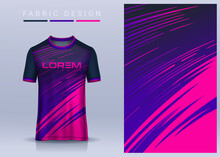 Fabric Textile For Sport T-shirt ,Soccer Jersey Mockup For Football Club. Uniform Front And Back View.
