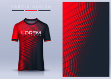 Fabric Textile For Sport T-shirt ,Soccer Jersey Mockup For Football Club. Uniform Front And Back View.