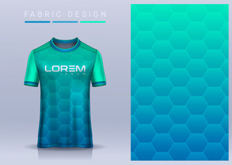 fabric textile for sport t-shirt ,soccer jersey mockup for football club. uniform front and back vie