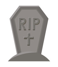 Rip Grave With Cross Vector Design