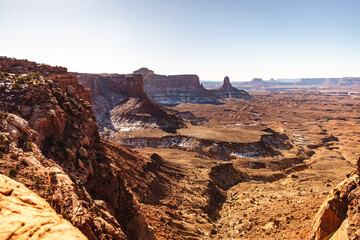 high view of the valley in the american canyons in summer