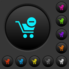 Poster - Remove item from cart dark push buttons with color icons