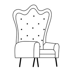 Sticker - furniture chair comfort isolated icon line style