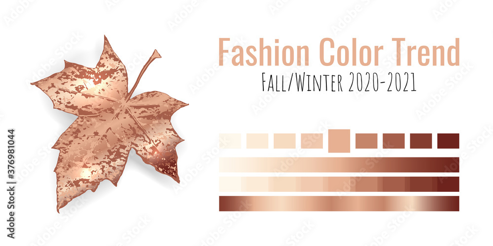 Fashion color trend Fall/Winter 2020-2021. Colour metallic palette with ...