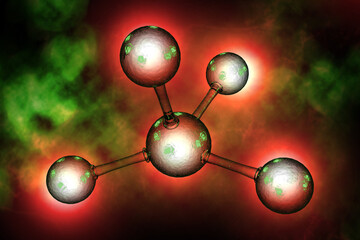 Wall Mural - Atomic Particle 3D Illustration