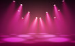 © lantica - Beauty magenta background witn spotlights on the scene.