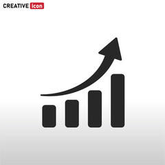 Growth Increase Icon vector . Increase sign