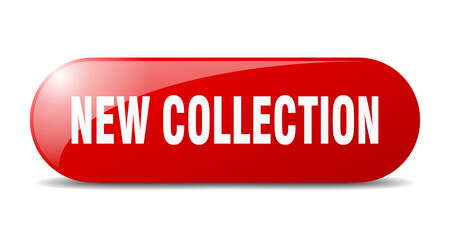 new collection button. sticker. banner. rounded glass sign