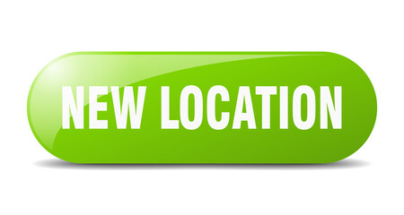 new location button. sticker. banner. rounded glass sign